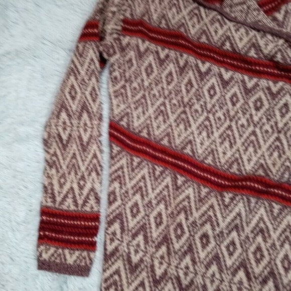Ruby Moon Womens Cardigan Sweater Aztec Large Wool Multicolor Wrap Open Front - Picture 7 of 12